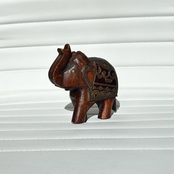 Handcrafted Mini Wooden Elephant Figurine - Picture 2 of 2